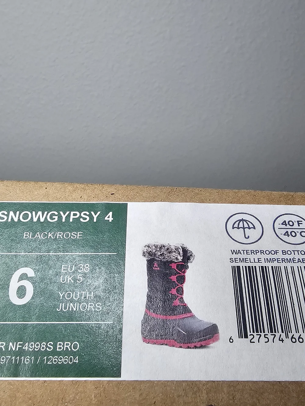 Kamik Kids Black and Pink Winter Boots